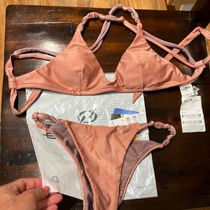 BlueMan Rio Brazilian bikini. Size small, color Tan
